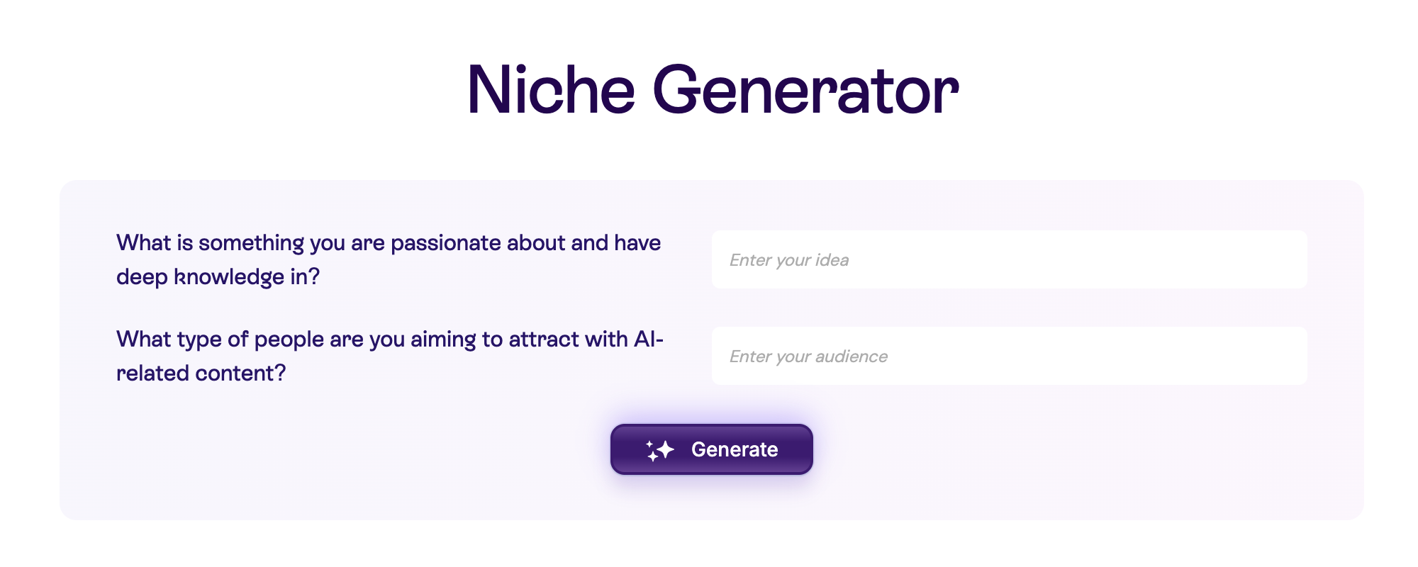 Wuri.ai Niche Finder Tool Interface